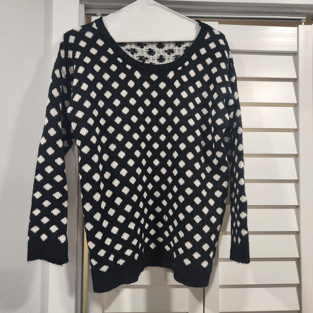 Black and White Polka Dot Sweater